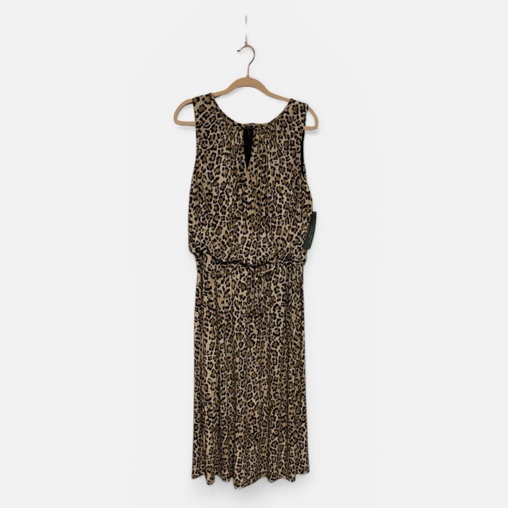 London Times Leopard-Print Midi romper Tan & Black NEW w tags Women’s 14 W